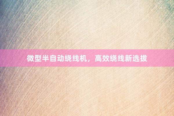 微型半自动绕线机，高效绕线新选拔